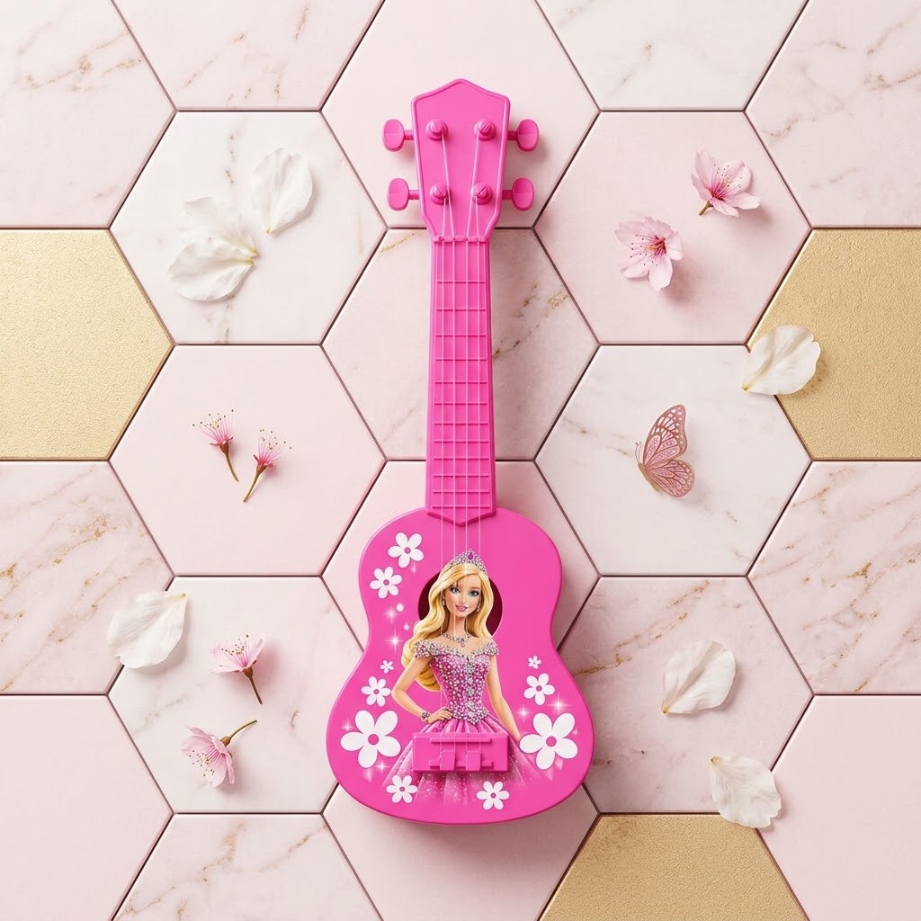 Kids Barbie Toy Guitar For Kids 3+ Ages view 2