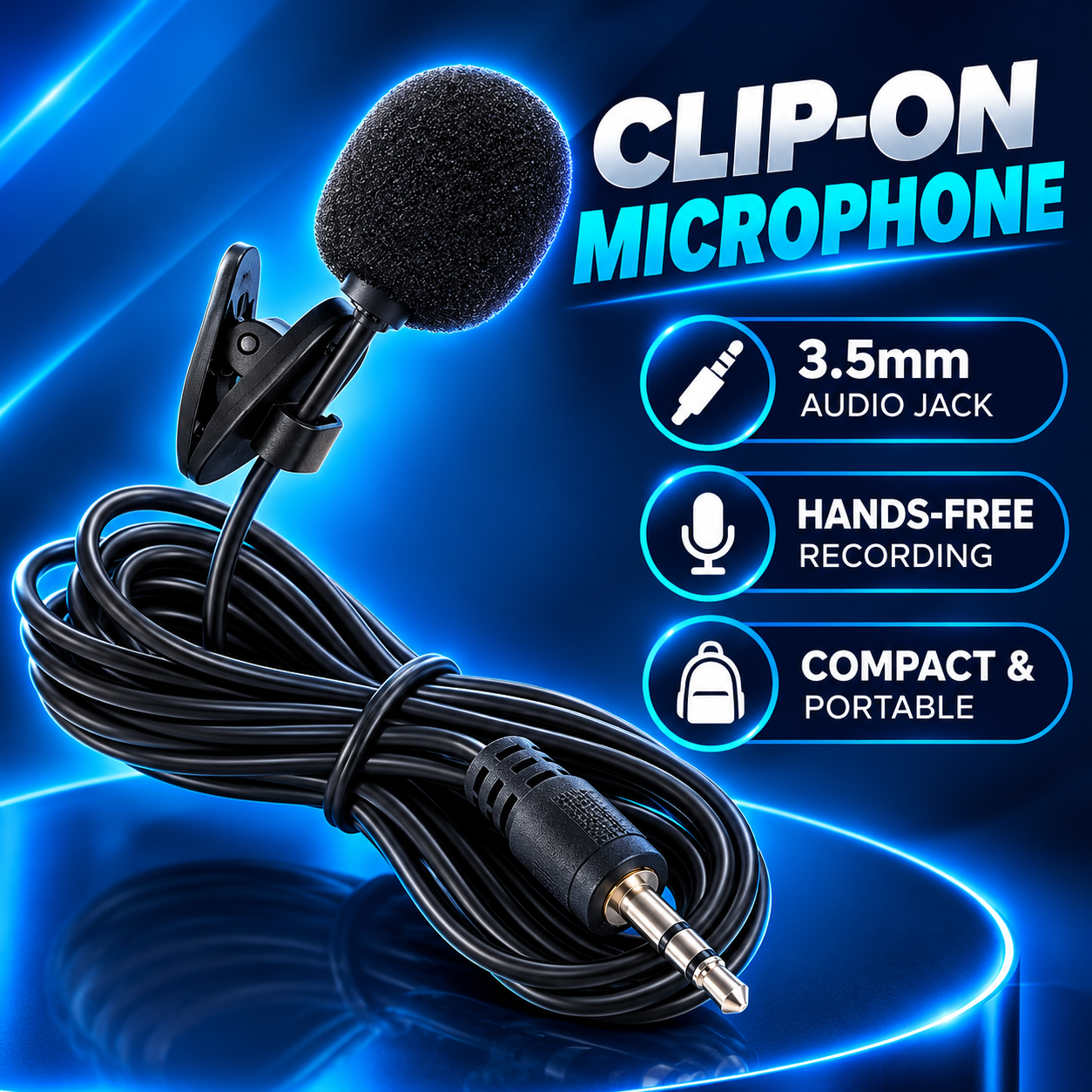 Professional Wired Lavalier Microphone with 3.5mm Jack view 2